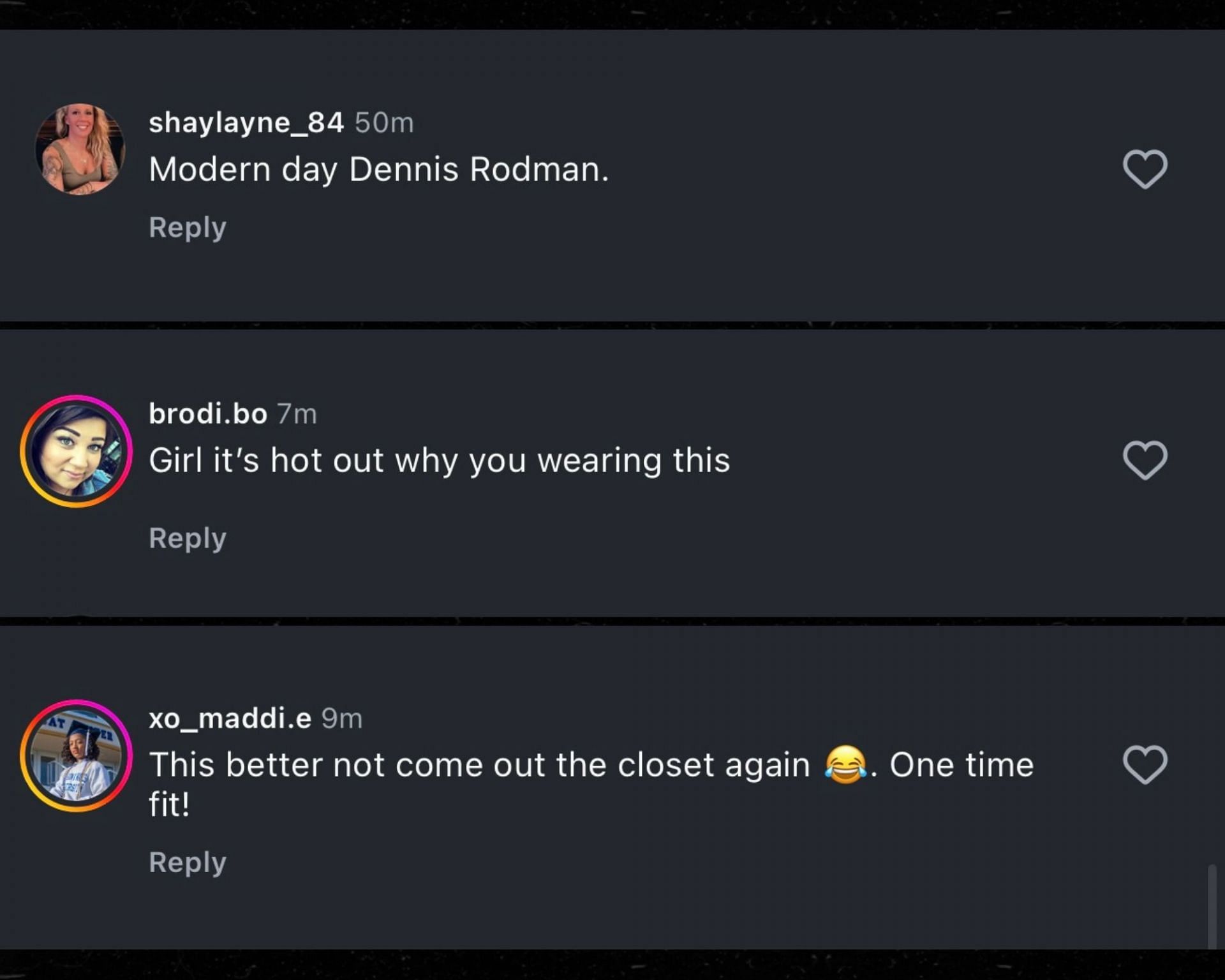 Fans' comments on Angel Reese's pregame outfit (Credits: Instagram/@wnba)